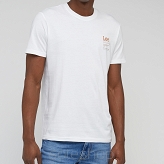 T-shirt Męski Lee Small Logo Tee Bright White LL03FQLJ