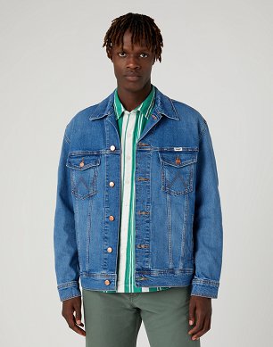 Kurtka Męska Wrangler Anti Fit Jacket Blue Eyes Blue W459DNY96