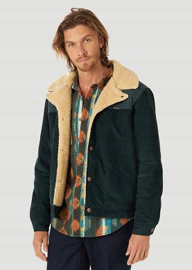 Kurtka Męska Wrangler Range Sherpa Jkt Bottle Green WC4BWNG46
