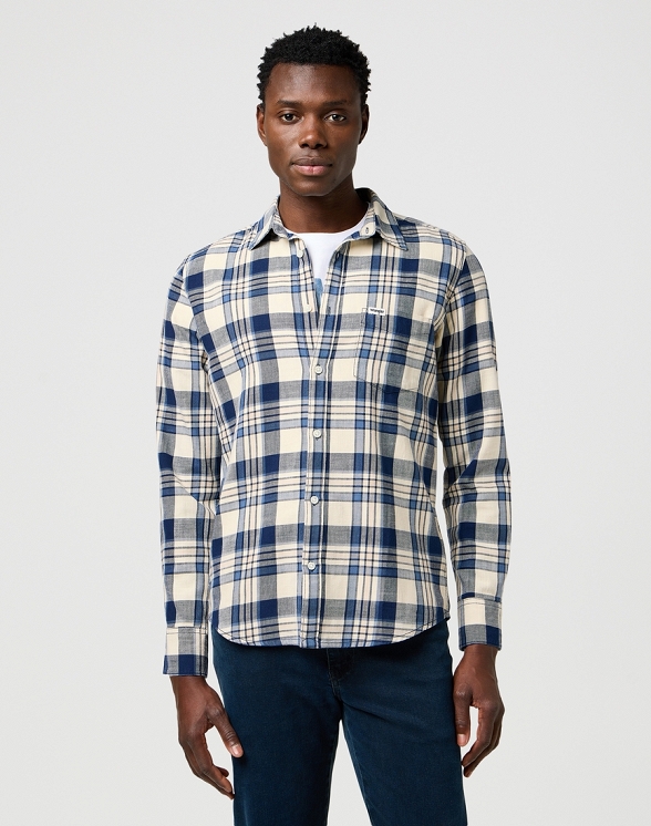 Koszula Męska Wrangler 1 Pkt Indigo Shirt Light Indigo 112371652