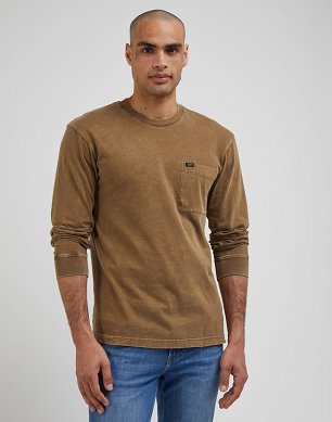 T-shirt Męski Lee Ls Pocket Tee Tumbleweed LL85FP84