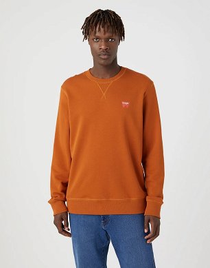 Bluza Męska Wrangler Sign Off Crew Nutmeg Brown W661HAH02