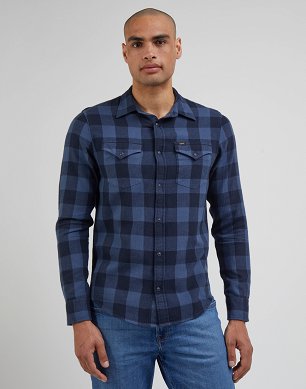 Koszula Męska Lee Clean Western Shirt Deep Waters L66RRRA62