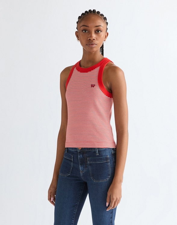 Koszulka Damska Wrangler Ringer Tank Flame Scarlet 112378397