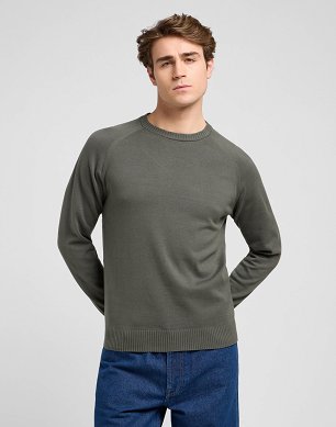 Sweter Męski Lee Clean Raglan Sweater Olive Gray 112370537