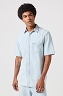 Koszula Męska Wrangler Ss 1 Pkt Shirt Blue Grammer 112350387
