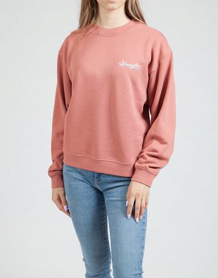 Bluza Damska Wrangler Crew Sweatshirt Withered Rose W6XAHYXHZ