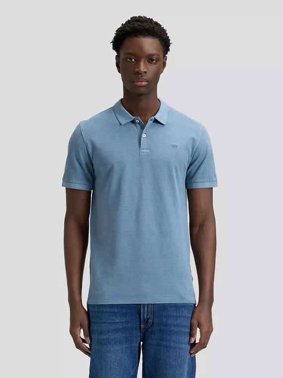 Koszulka Męska Lee Garment Dye Polo Dustier Blue 112376470