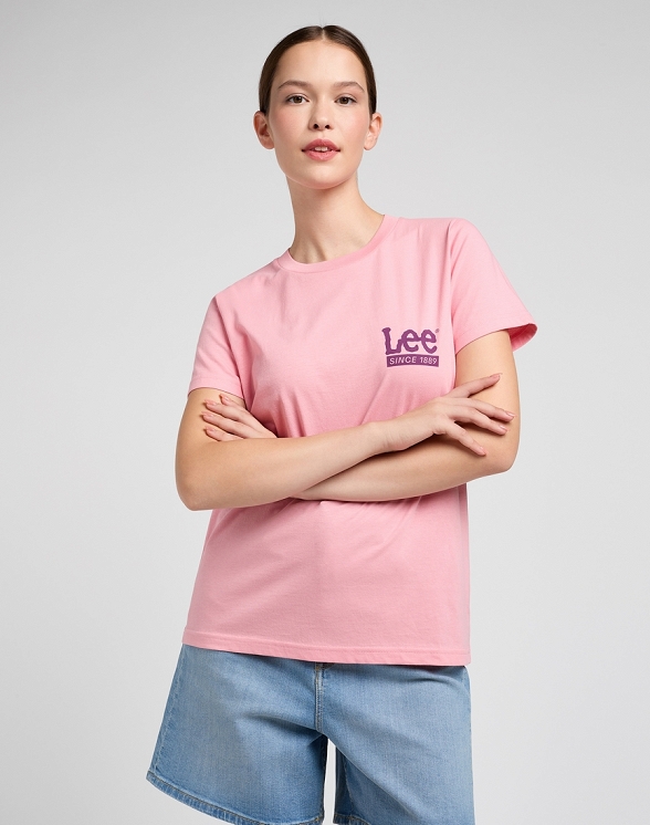 Koszulka Damska Lee Small Lee Tee Peony Pink L112351131
