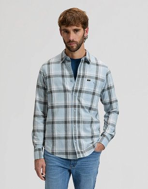 Koszula Męska Lee Leesure Shirt Concrete Gray Plaid 112376583