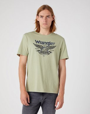T-shirt Męski Wrangler  Americana Tee Tea Leaf W70PEEG15