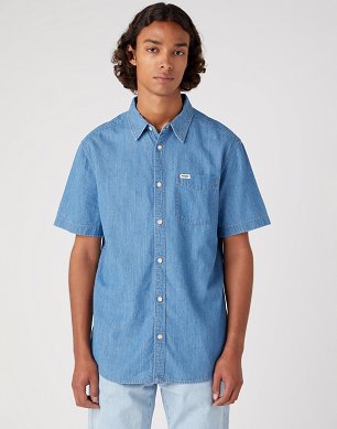 Koszula Męska Wrangler Ss 1 Pkt Shirt Light Stone W5K05K20D