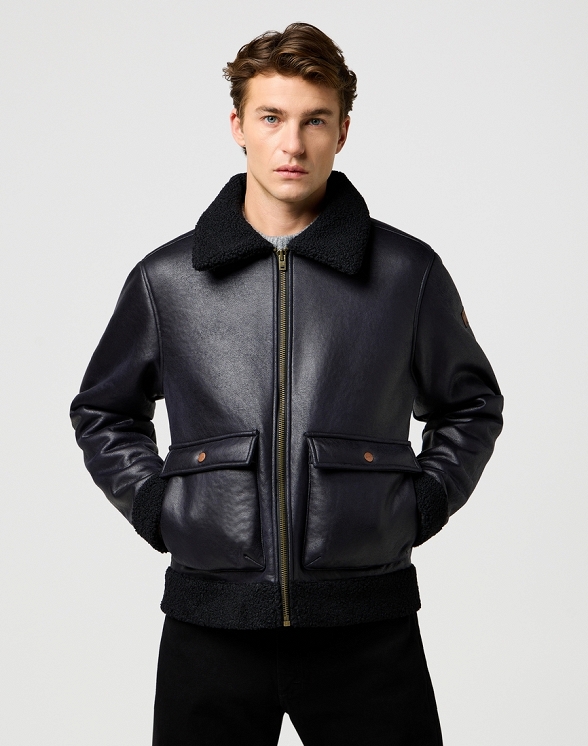 Kurtka Męska Wrangler Shearling Jacket Black 112371854