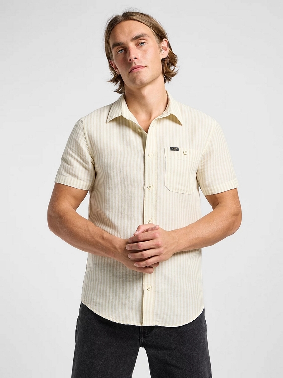 Koszula Męska Lee Ss Leesure Shirt Pioneer Ecru 112363814