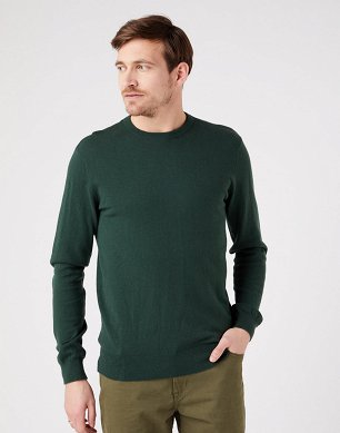 Sweter Męski Wrangler Crewneck Knit Sycamore Green W8A02PG49