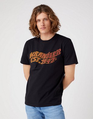 T-shirt Męski Wrangler 1947 Tee Faded Black W70UEEXV6