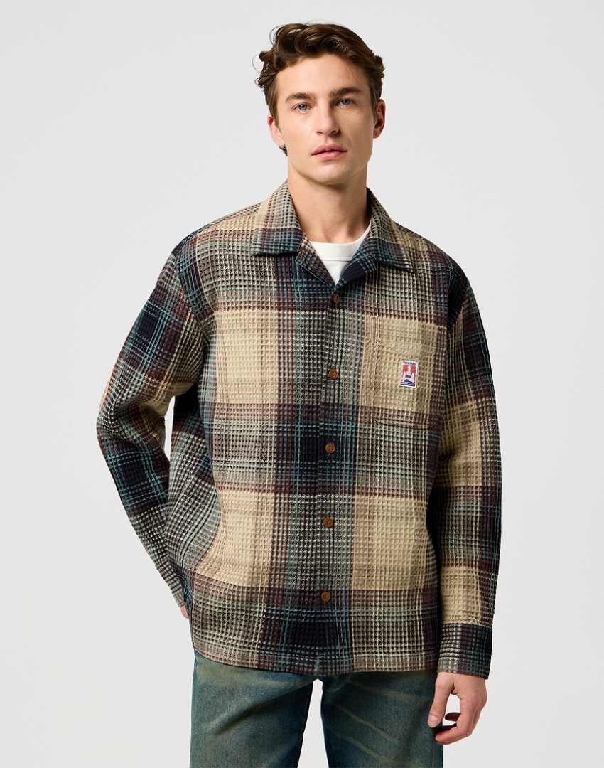 Shirt Camisa Tejida Para Hombre Wrangler SHORT SLEEVE SS RESORT