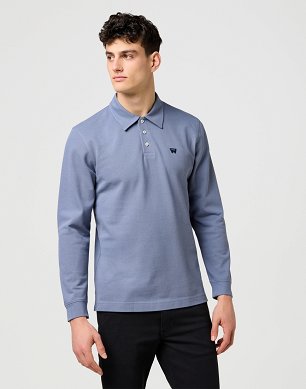 Koszulka Męska Wrangler Ls Polo Shirt Grisaille 112371396