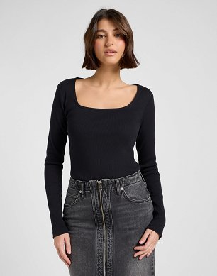 Koszulka Damska Lee Ls Square Neck Black 112370951