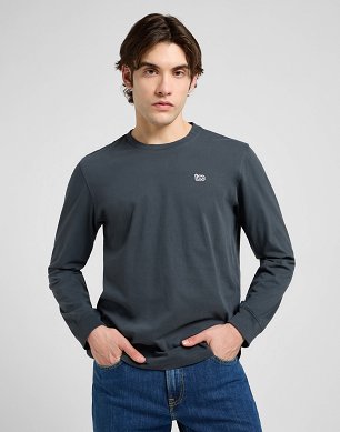 Koszulka Męska Lee Ls Patch Logo Tee Washed Black 112370500