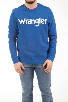 Bluza Męska Wrangler Crew Sweat Wrangler Blue W6M3HAX05