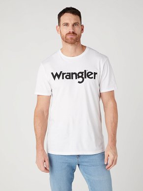 T-shirt Męski Wrangler Logo Tee White W7X1D3989