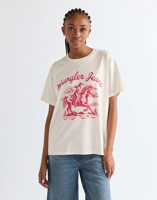 Koszulka Damska Wrangler Girlfriend Tee Worn White 112378070