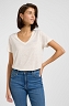 Koszulka Damska Lee V Neck Tee Ecru 112363418