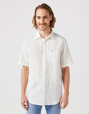 Koszula Męska Wrangler Ss 1 Pkt Shirt Worn White 112352187