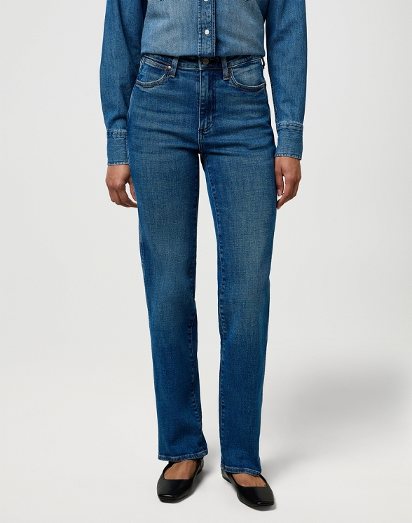 Spodnie Damskie Wrangler Straight Cowboy Crest 112371166