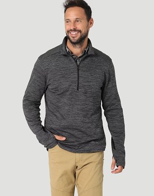 Bluza Męska Wrangler Qz Zip Pullover Black W6G1FI100