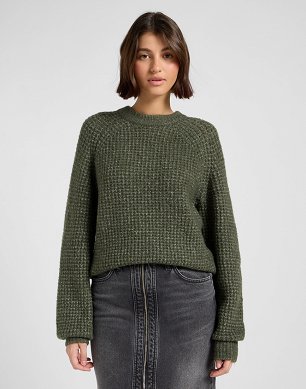 Sweter Damski Lee Knit Sweater Olive Gray 112372630