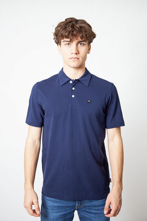 Koszulka Męska Wrangler Polo Shirt Black Iris 112378481