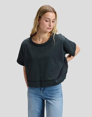 Koszulka Damska Lee Ss Cropped Tee Washed Black 112385680