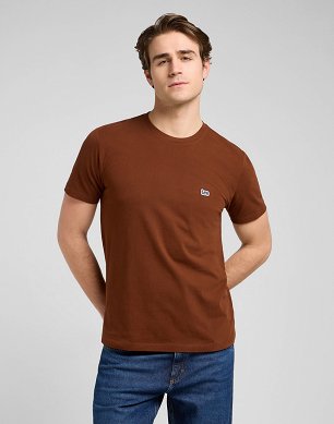 Koszulka Męska Lee Ss Patch Logo Tee Luxe Brown 112370498