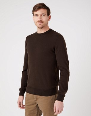 Sweter Męski Wrangler Crewneck Knit Delicioso Brown W8A02PH38