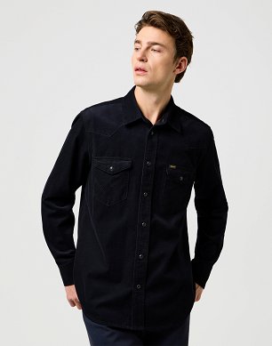 Koszula Męska Wrangler Western Cord Shirt Black 112371429