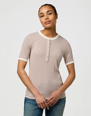 Koszulka Damska Wrangler Femme Knit Henley Cognac 112370741