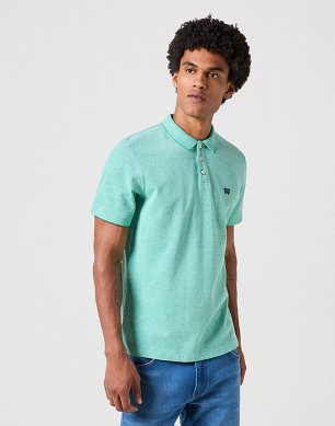 Polo Męskie Wrangler Refined Polo Shirt Green W112350393
