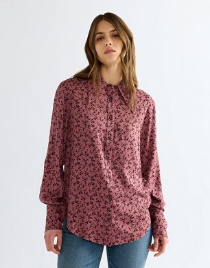 Koszula Damska Wrangler Drama Collar Shirt Pink Rose 112386786