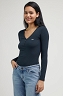 T-shirt Damski Lee Ls Henley Unionall Blk L40FIPA76