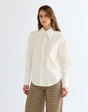 Koszula Damska Wrangler Drama Collar Shirt Egret 112386780