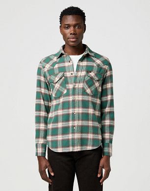 Koszula Męska Wrangler Western Shirt Bistro Green 112371615