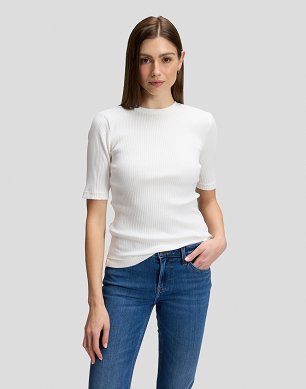 Koszulka Damska Lee Rib Tee Ecru 112385736