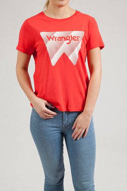 T-shirt Damski Wrangler Ss Graphic Tee Bittersweet Red W7Z4EVXBO
