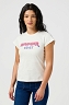 Koszulka Damska Wrangler Shrunken Band Tee Worn White 112355334