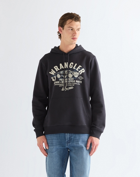 Bluza Męska Wrangler Americana Hoodie Black Beauty 112387046