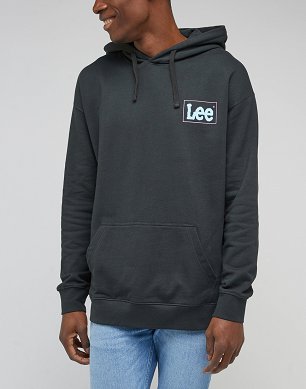 Bluza Męska Lee Loose Logo Hoodie Washed Black LL17FTON