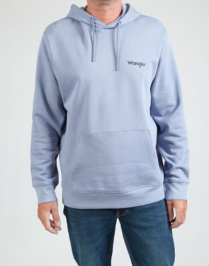 Bluza Męska Wrangler Hoodie Stone Wash Blue W6X2HYX4Q