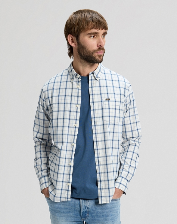 Koszula Męska Lee Lee Button Down Orion Blue Plaid 112376571